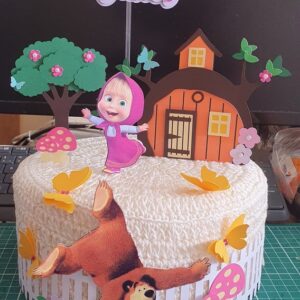 Arquivo topo de bolo Masha e o Urso