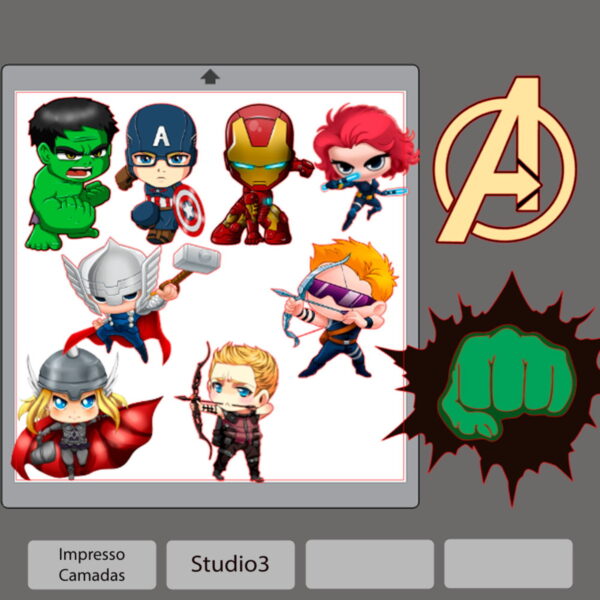 Arquivo topo de bolo Mini Vingadores +1 tema da loja - Imagem 2
