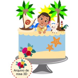 Arquivo topo de bolo Moana baby