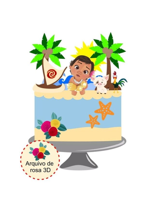 Arquivo topo de bolo Moana baby