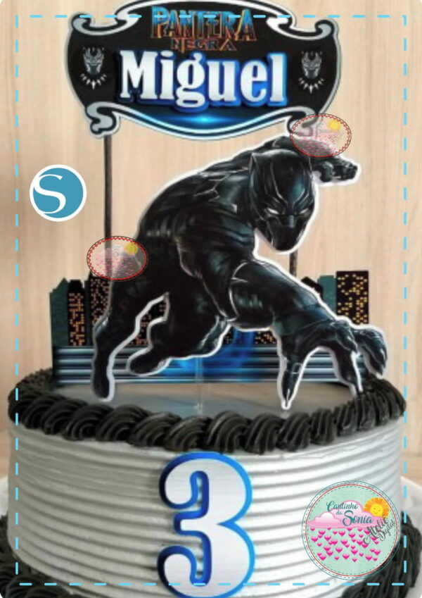 Arquivo Topo de bolo PANTERA NEGRA- 823 STUDIO