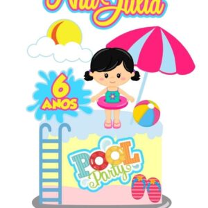 Arquivo topo de bolo Pool Party