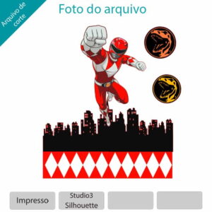 ARQUIVO Topo de bolo Power Ranger Vermelho