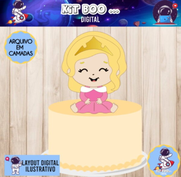 Arquivo Topo De Bolo - Princesa Aurora Cute