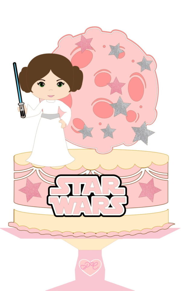 Arquivo Topo de Bolo - Princesa Leia - Image 2