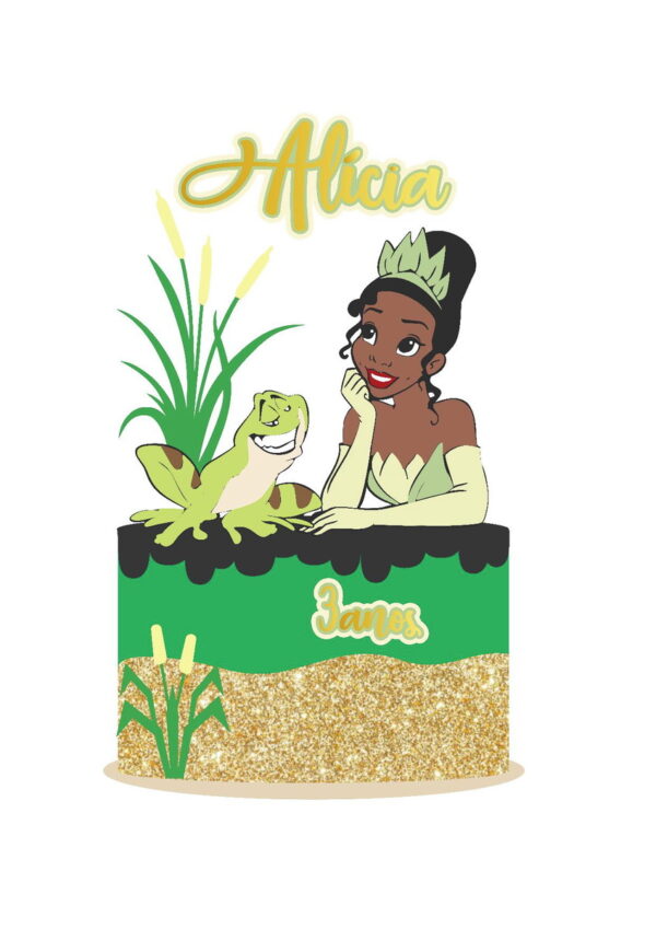 Arquivo topo de bolo princesa Tiana