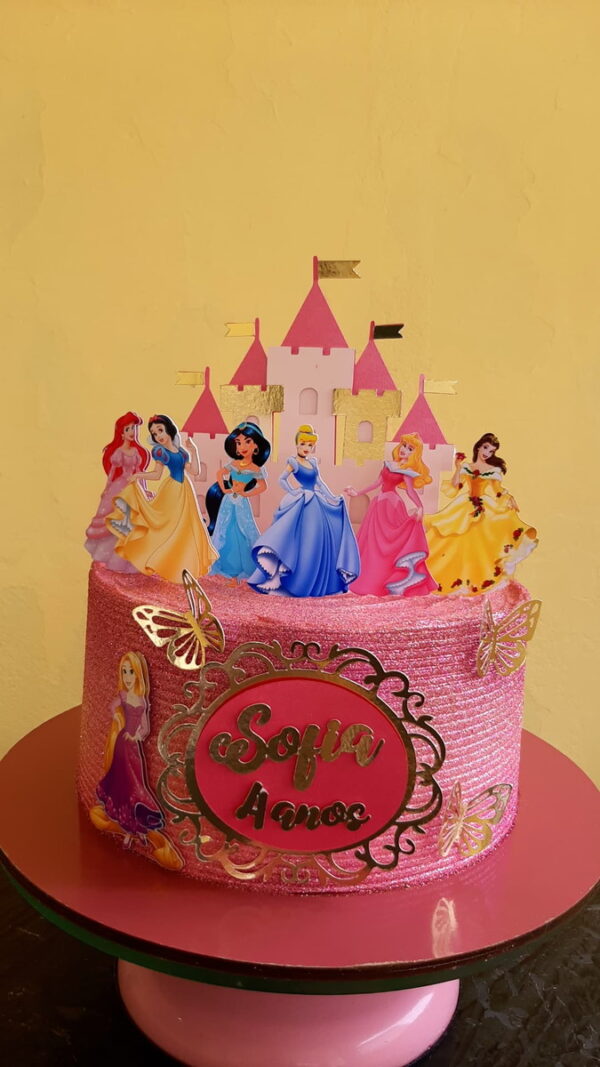 Arquivo topo de bolo princesas disney castelo