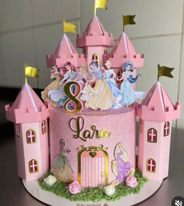 Arquivo Topo de Bolo Princesas com Castelo