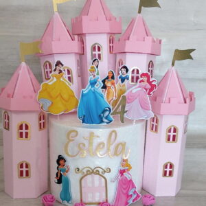 Arquivo Topo de Bolo Princesas com Castelo
