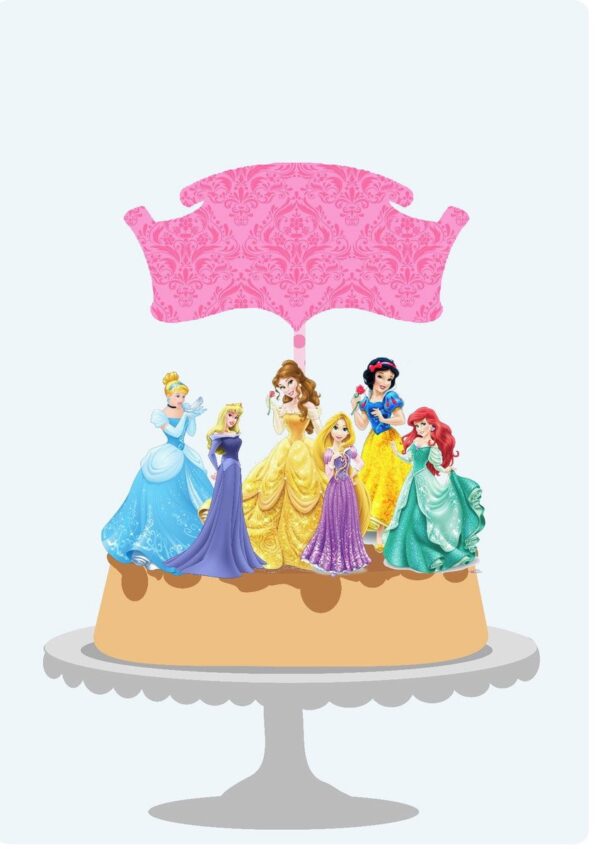 Arquivo Topo de Bolo - Princesas Cute