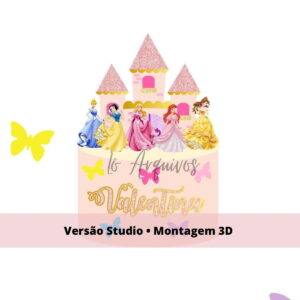 Arquivo Topo de Bolo Princesas Disney