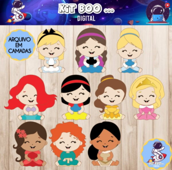 Arquivo Topo De Bolo - Princesas Disney Cute 1