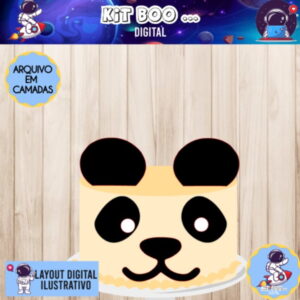 Arquivo Topo de Bolo - Rosto Panda