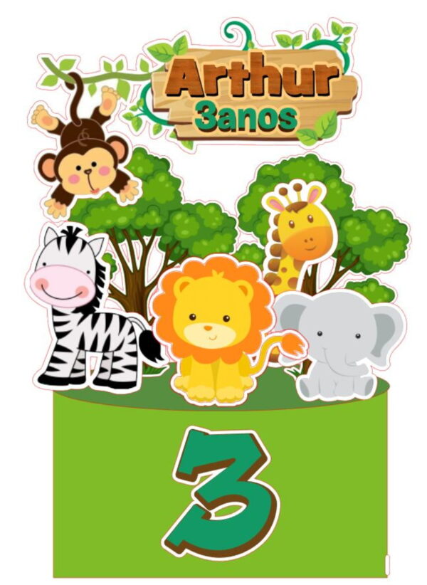 ARQUIVO TOPO DE BOLO SAFARI