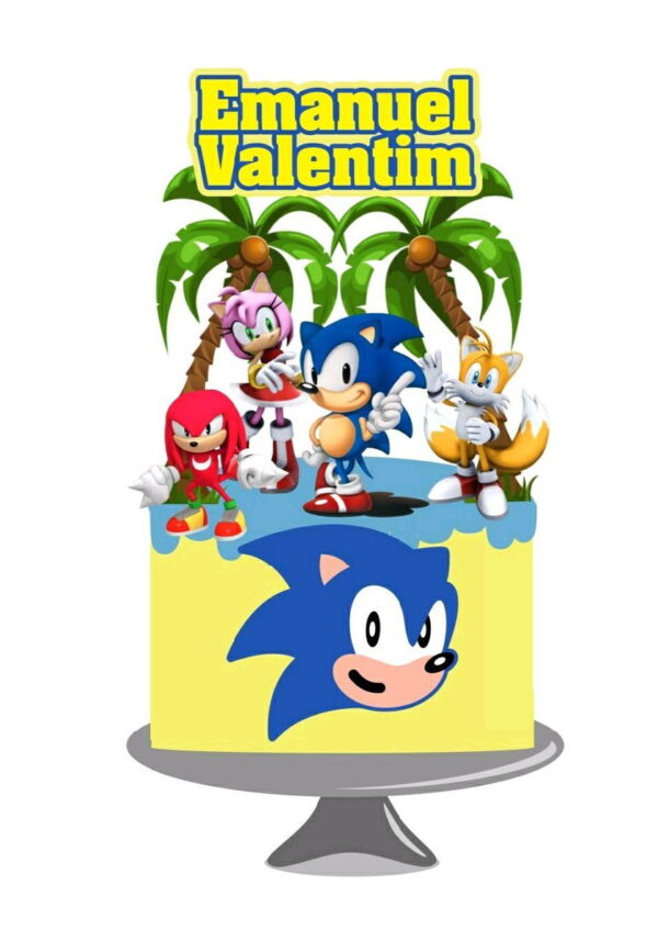 Arquivo topo de bolo Sonic