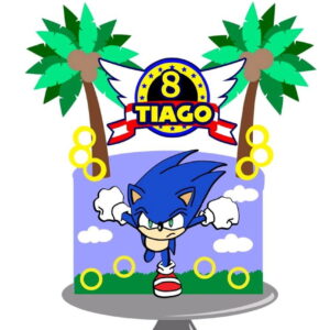 Arquivo topo de bolo Sonic camadas