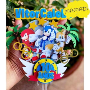 Arquivo topo de bolo Sonic
