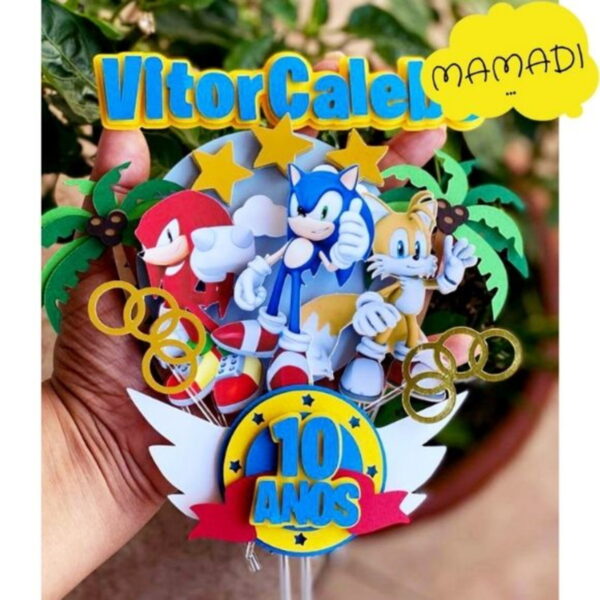Arquivo topo de bolo Sonic