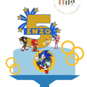 Arquivo Topo de Bolo Sonic