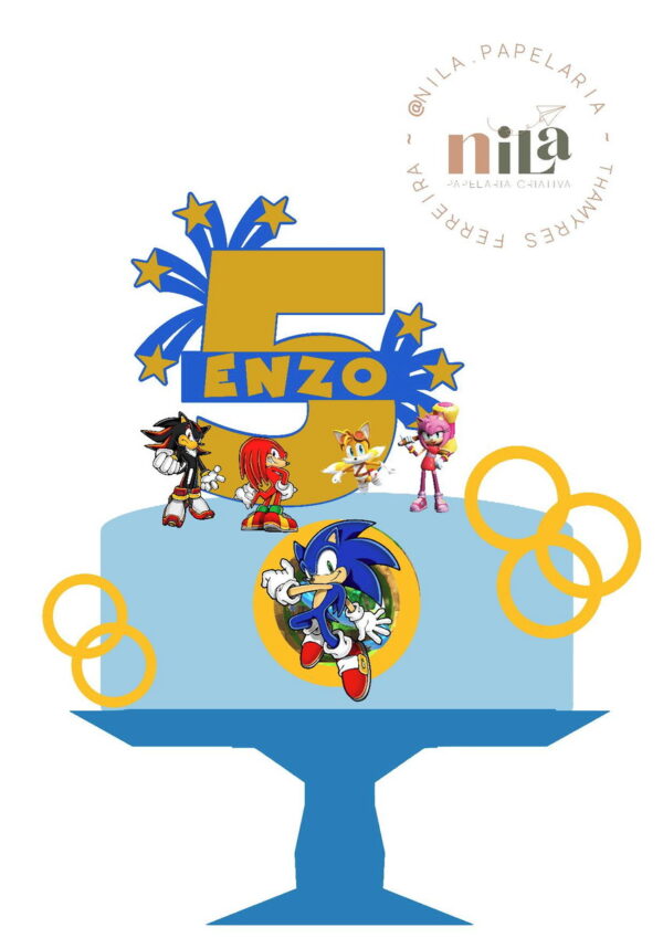 Arquivo Topo de Bolo Sonic