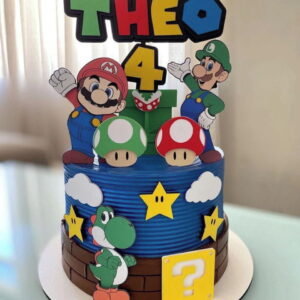 Arquivo Topo de Bolo Super Mario + 4 Arquivos a Sua Escolha