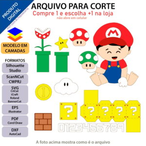 ARQUIVO Topo de bolo Super Mario Baby +1 arquivo da loja