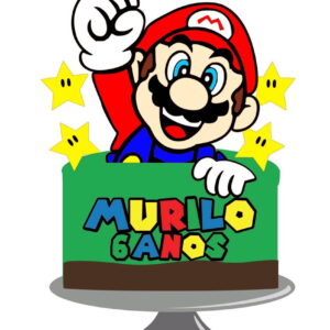 Arquivo topo de bolo Super Mario camadas