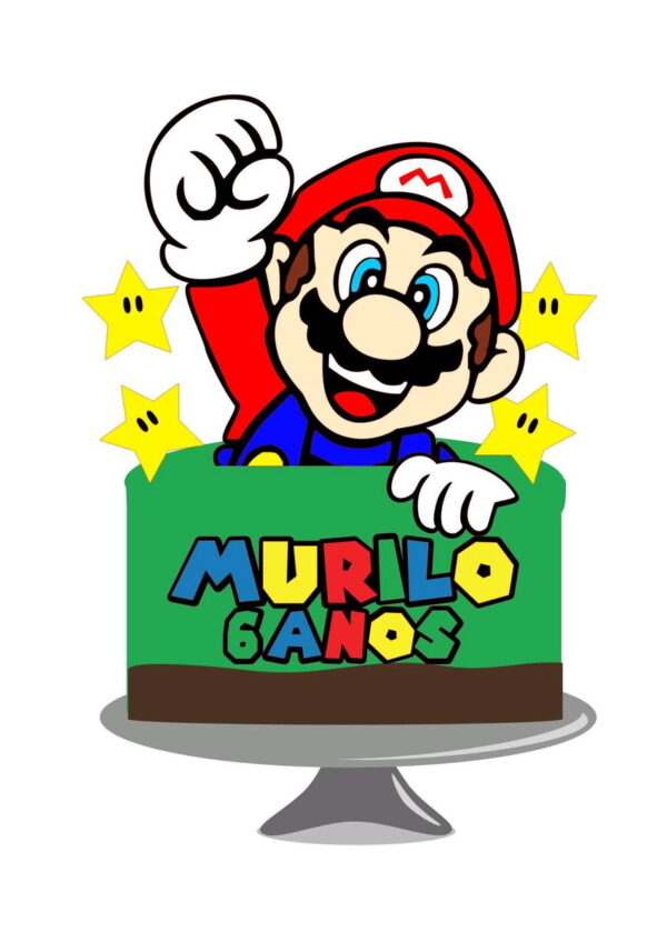 Arquivo topo de bolo Super Mario camadas
