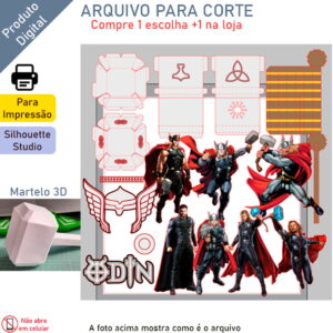 ARQUIVO Topo de bolo Thor +1 arquivo da loja