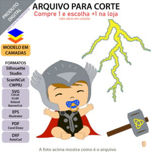 Arquivo Topo de Bolo Thor Bebê +1 Arquivo da Loja