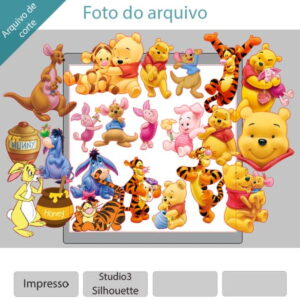 ARQUIVO Topo de bolo Ursinho Pooh +1tema