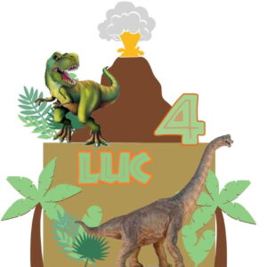 arquivo topo dinossauro com vulcão 3d