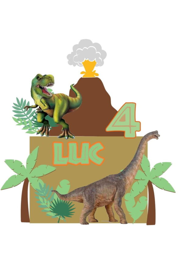 arquivo topo dinossauro com vulcão 3d