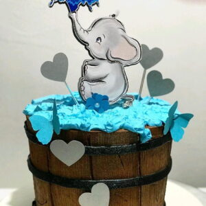 Arquivo Topo de bolo elefante aquarela esguicho