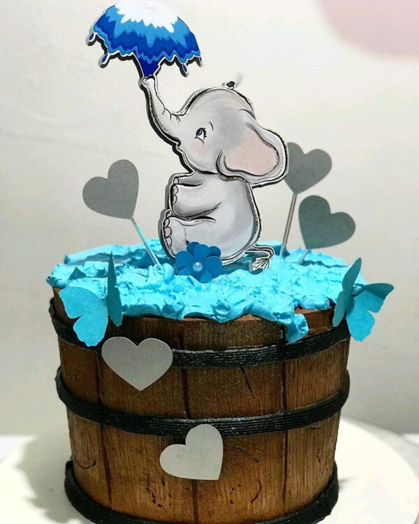 Arquivo Topo de bolo elefante aquarela esguicho