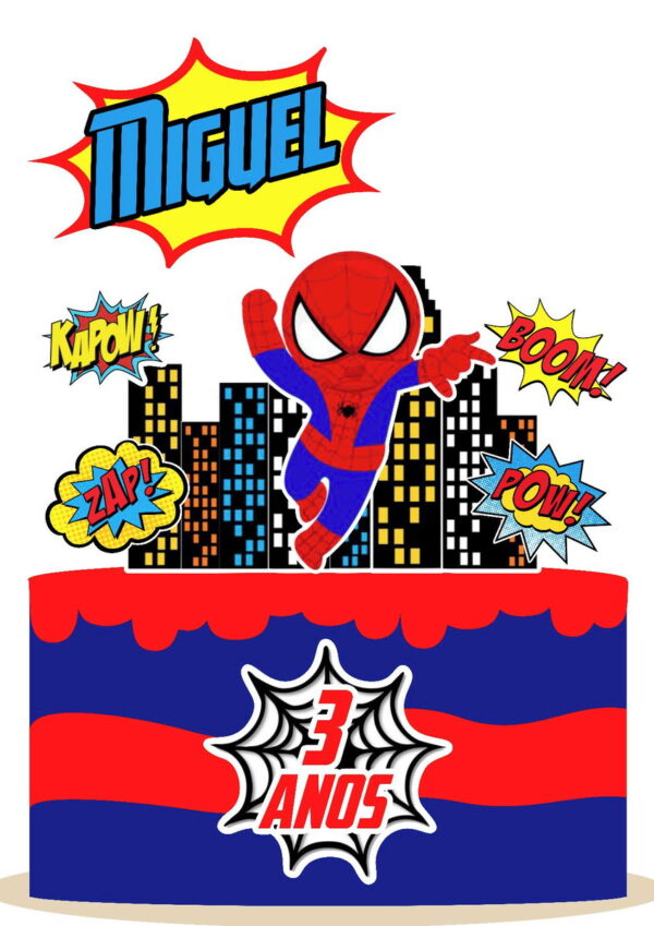 Arquivo topo de bolo homem aranha