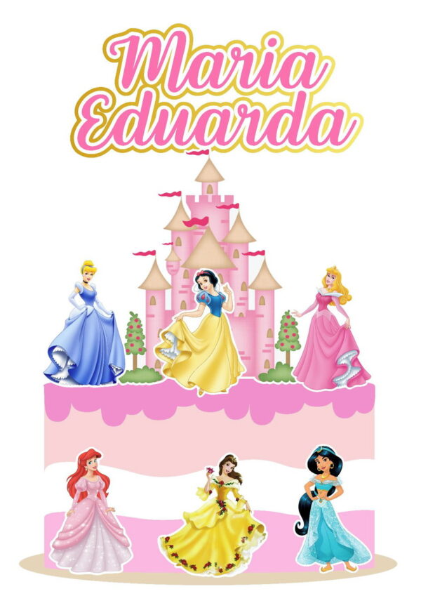 Arquivo Topo de Bolo Princesas Simples