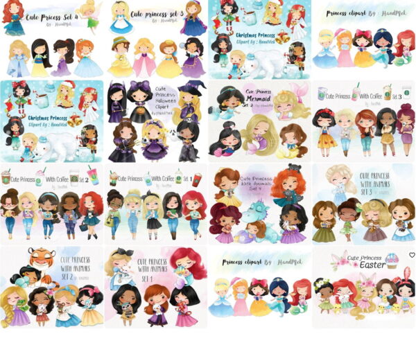 Kit digital princesas disney