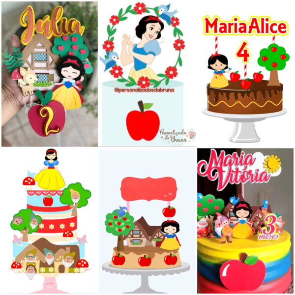 Arquivos de Corte Topo de Bolo Branca de Neve