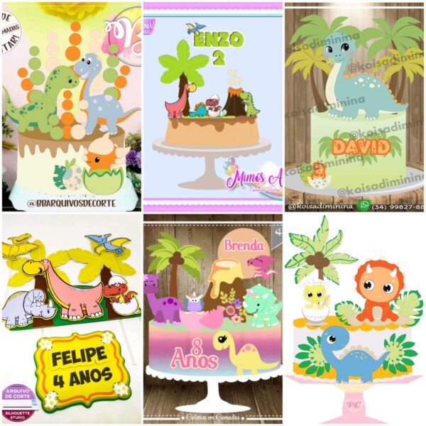 Arquivos de Corte Topo de Bolo Dinossauro - Image 3
