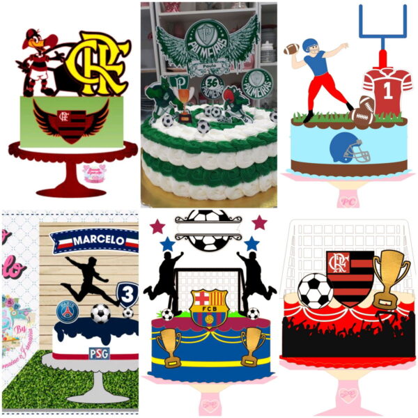 ARQUIVOS DE CORTE TOPO DE BOLO futebol times - Imagem 2