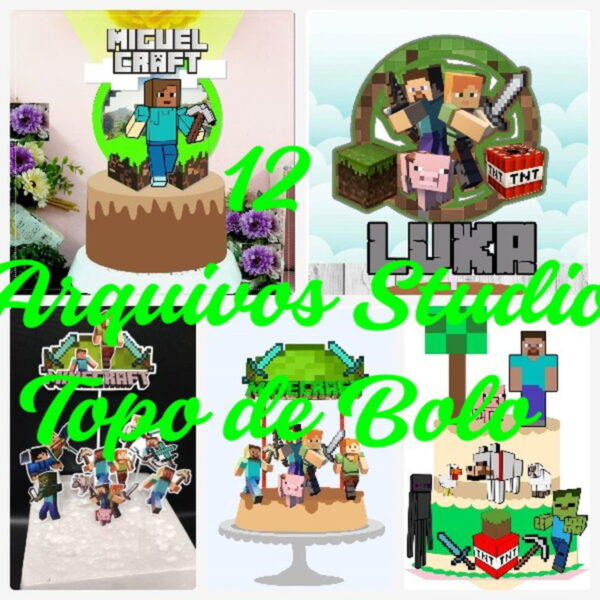 Arquivos de Corte Topo de Bolo - Minecraft