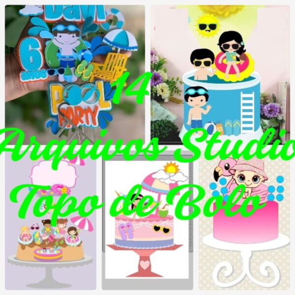 Arquivos de Corte Topo de Bolo - Pool Party - Image 2