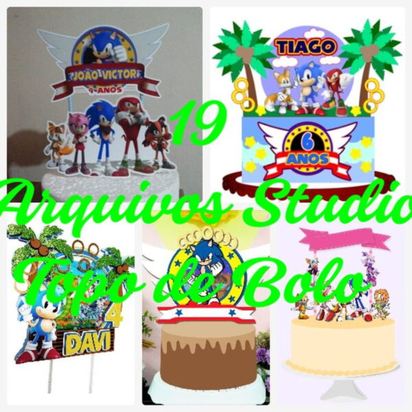 Arquivos de Corte Topo de Bolo - Sonic