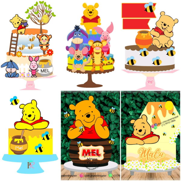 ARQUIVOS DE CORTE TOPO DE BOLO ursinho pooh - Image 2