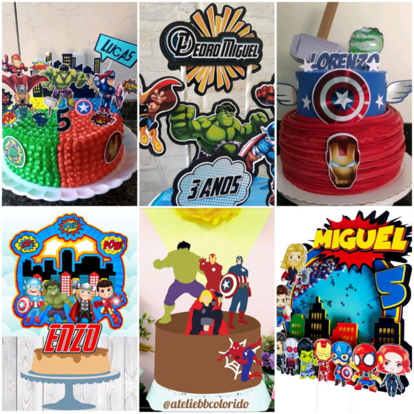 ARQUIVOS DE CORTE TOPO DE BOLO vingadores