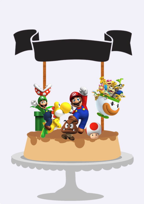Arquivos Silhouette topo de bolo Mario bros em camada