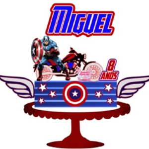Arquivos Silhouette topo de bolo em camadas Capitão America