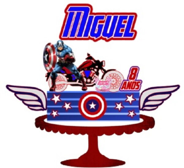 Arquivos Silhouette topo de bolo em camadas Capitão America