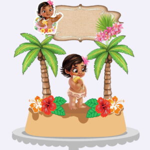 Arquivos Silhouette topo de bolo Moana Baby em camadas